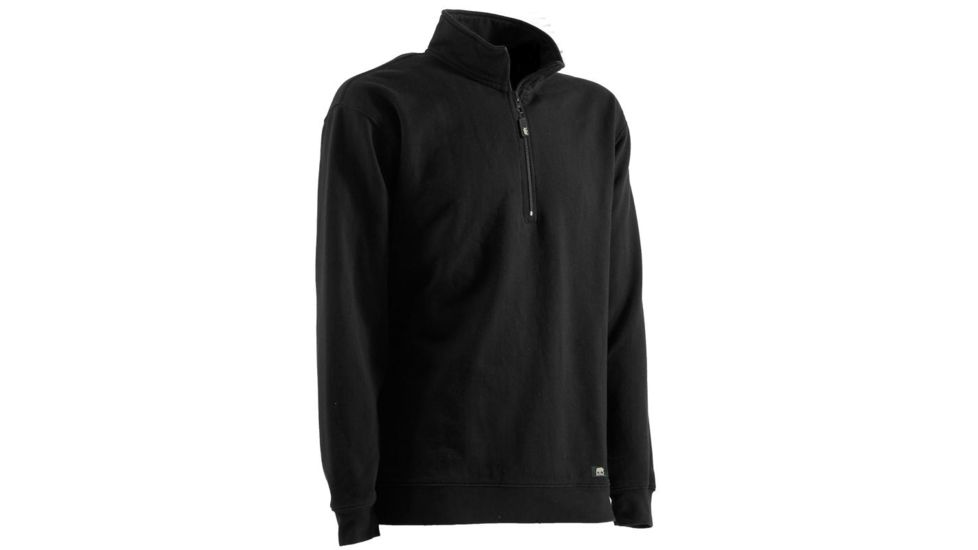Berne Unlined Quarter Zip Sweatshirt - Mens, Black, Large SP450BKT440