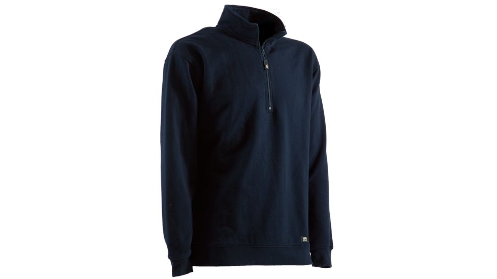 Berne Unlined Quarter Zip Sweatshirt - Mens, Navy, Medium SP450NVR400