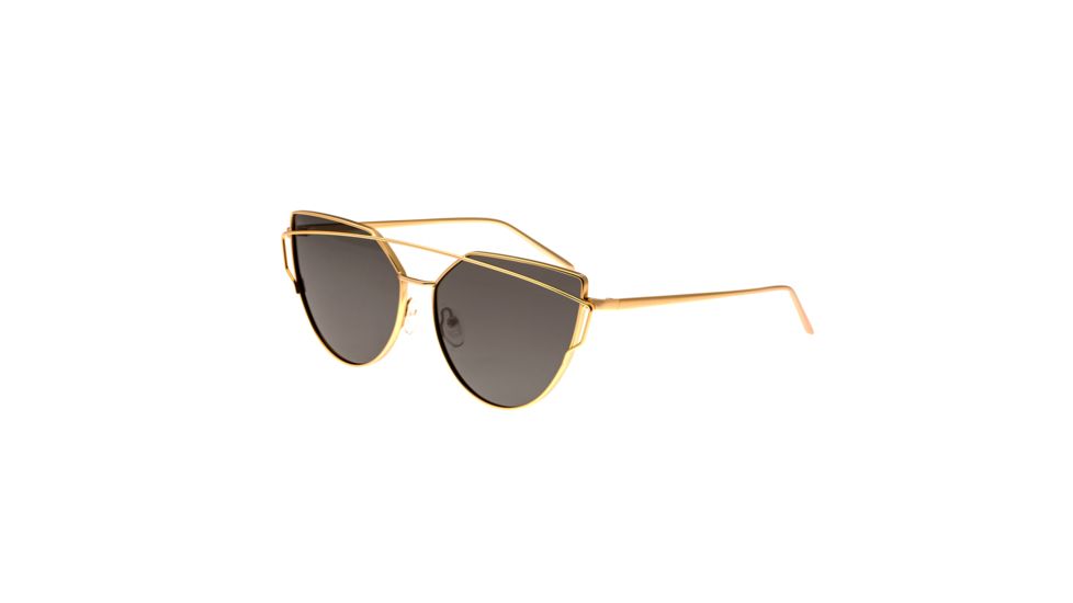 Bertha Aria Polarized Sunglasses, Gold/Black, One Size, BRSBR025BL