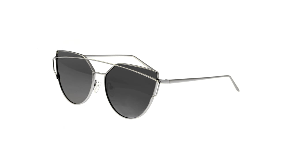 Bertha Aria Polarized Sunglasses, Silver Frame, Black Lens - Womens, BRSBR025PKX
