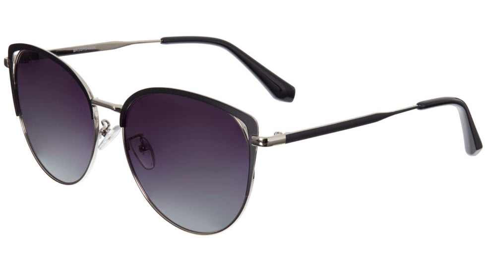 Bertha Darby Polarized Sunglass - Womens, Silver/Black, One Size, BRSBR049BK