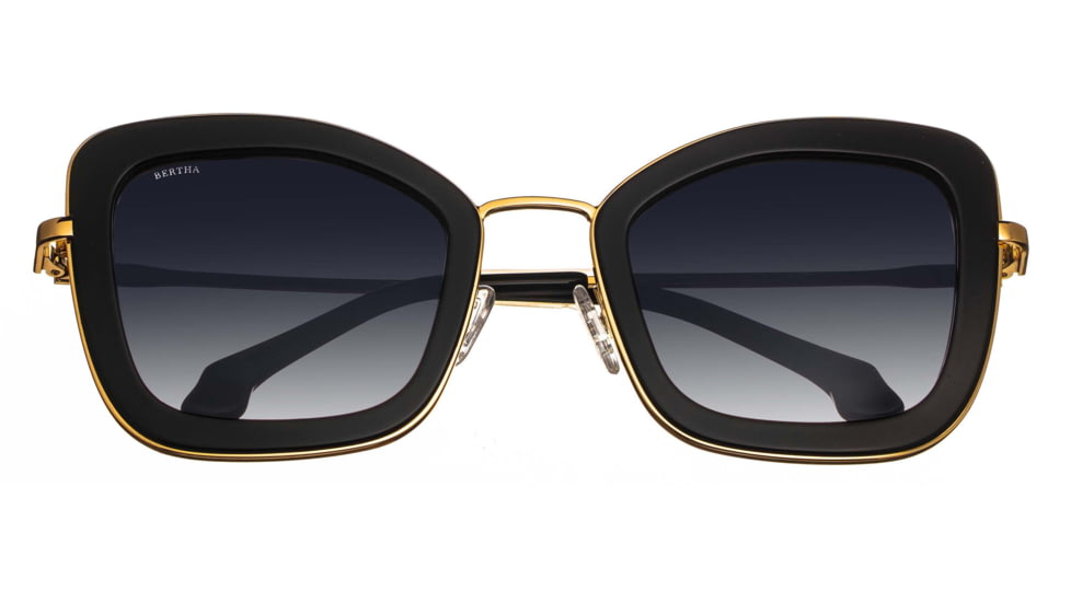 Bertha Delphine Handmade in Italy Sunglass - Womens, Black, One Size, BRSIT108-1