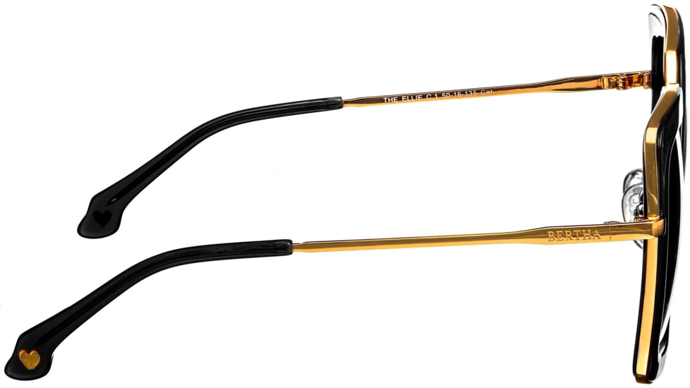 Bertha Ellie Handmade in Italy Sunglass - Womens, Black, One Size, BRSIT106-2