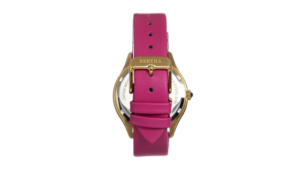 Bertha Georgiana Mother-Of-Pearl Leather-Band Watch, Gold/Pink - Womens, BTHBS1104