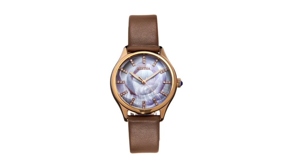 Bertha Georgiana Mother-Of-Pearl Leather-Band Watch, Rose Gold/Beige - Womens, BTHBS1106