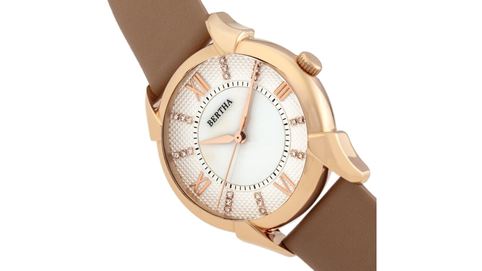 Bertha Ida Mother-of-Pearl Leather-Band Watch, Beige - Womens, BTHBS1205