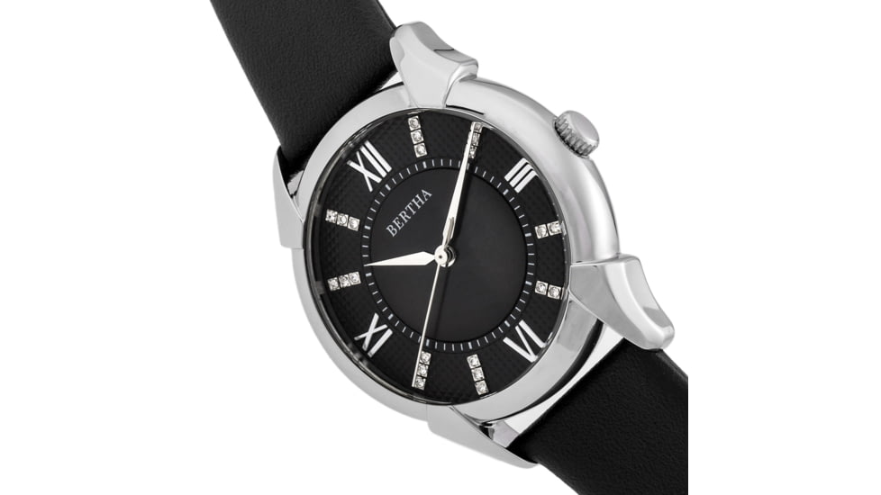 Bertha Ida Mother-of-Pearl Leather-Band Watch, Black - Womens, BTHBS1201