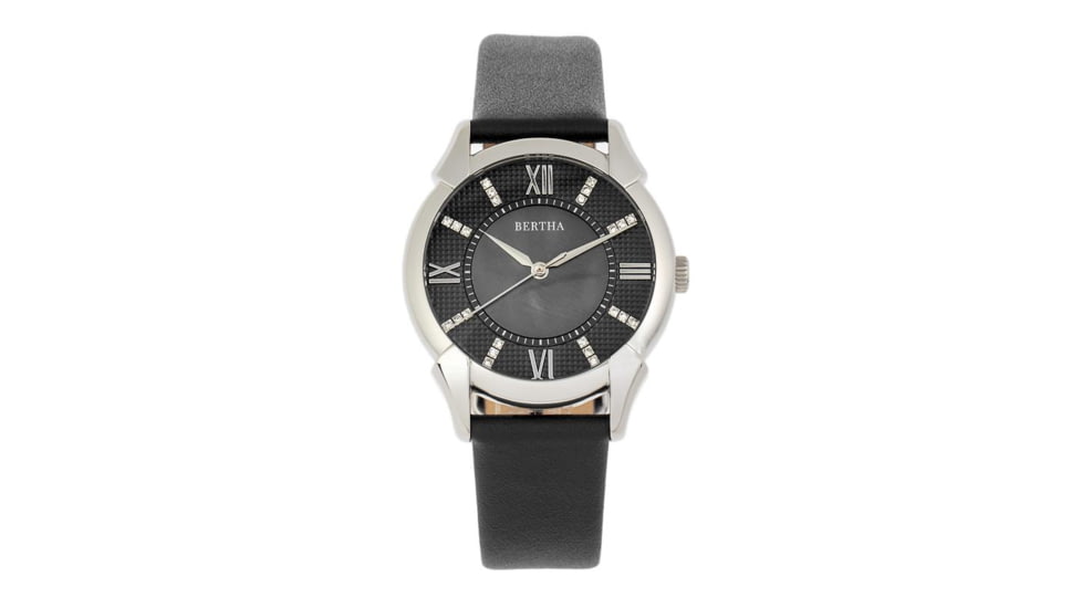 Bertha Ida Mother-of-Pearl Leather-Band Watch, Black - Womens, BTHBS1201