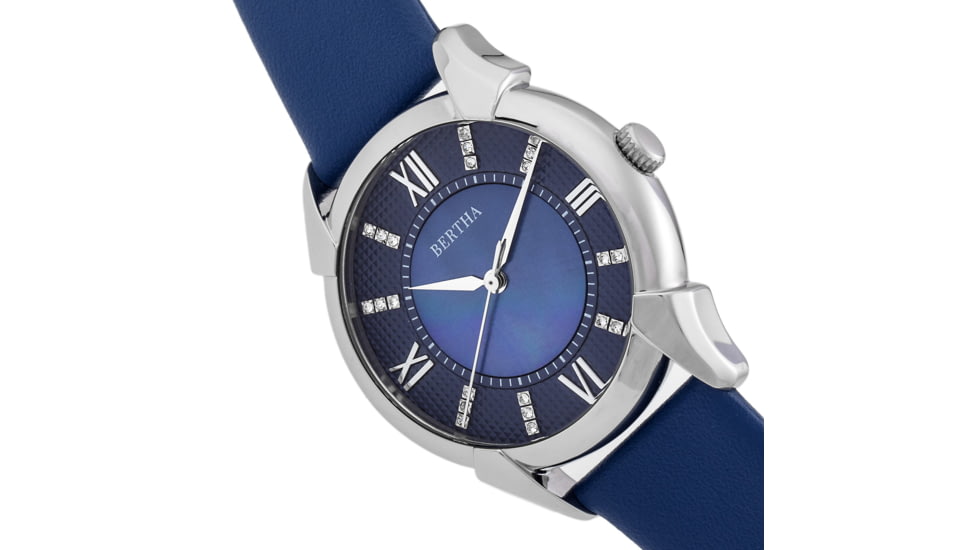 Bertha Ida Mother-of-Pearl Leather-Band Watch, Blue - Womens, BTHBS1202