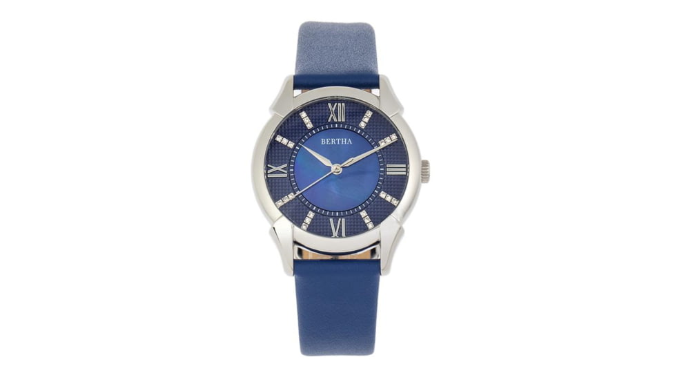 Bertha Ida Mother-of-Pearl Leather-Band Watch, Blue - Womens, BTHBS1202