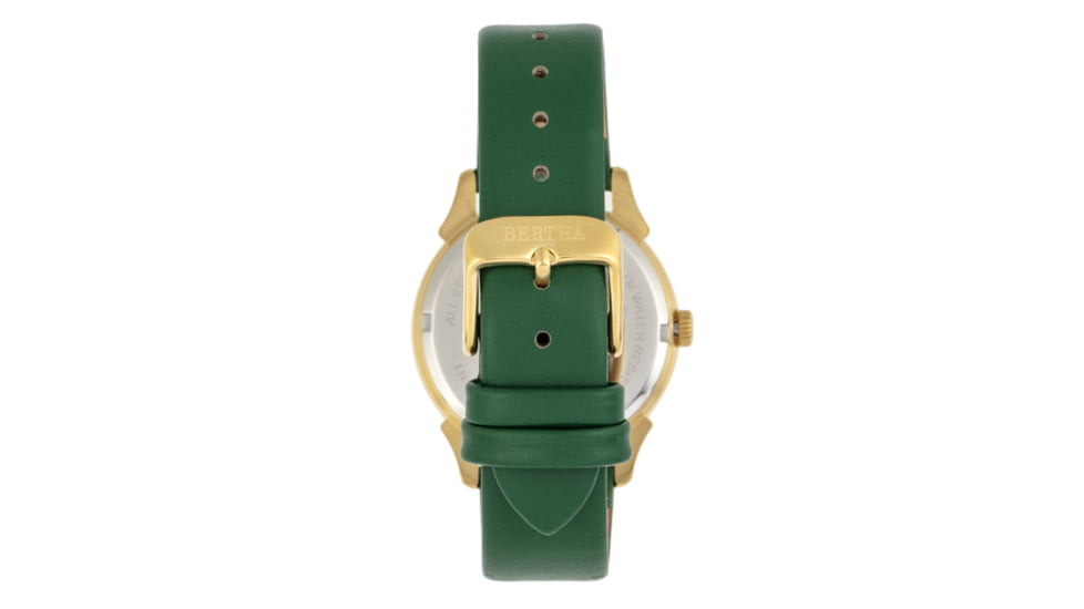 Bertha Ida Mother-of-Pearl Leather-Band Watch, Green - Womens, BTHBS1203