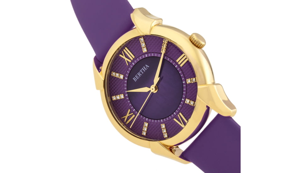Bertha Ida Mother-of-Pearl Leather-Band Watch, Purple - Womens, BTHBS1204