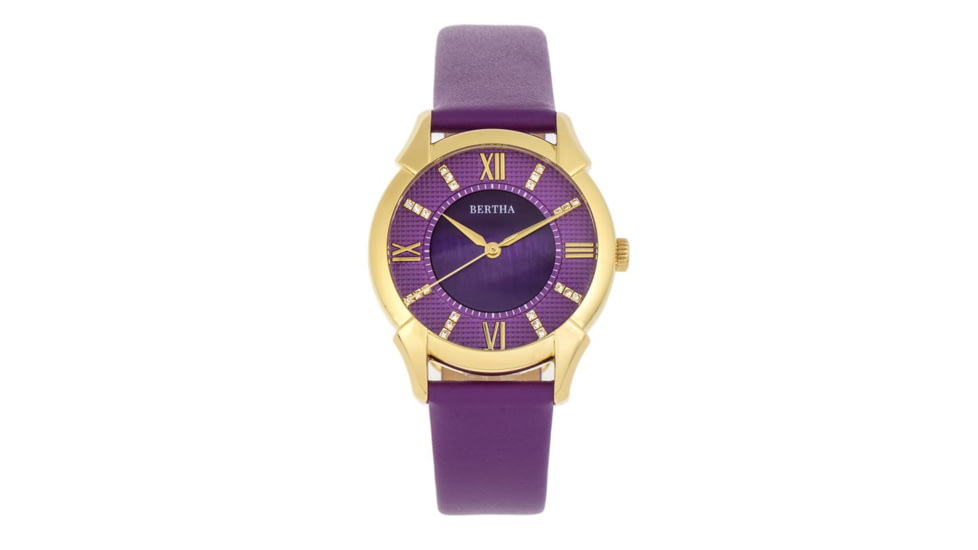 Bertha Ida Mother-of-Pearl Leather-Band Watch, Purple - Womens, BTHBS1204