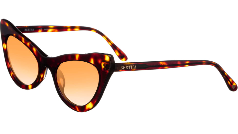 Bertha Kitty Handmade in Italy Sunglass - Womens, Tortoise, One Size, BRSIT104-2