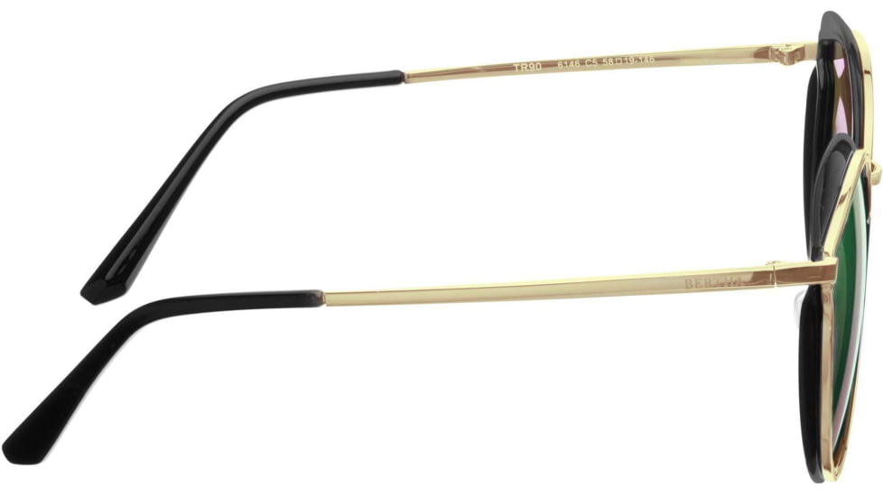 Bertha Lorelei Polarized Sunglass - Womens, Black/Yellow-Green, One Size, BRSBR045GY