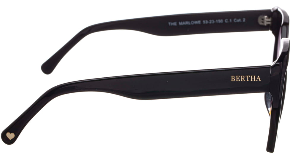 Bertha Marlowe Handmade in Italy Sunglass - Womens, Black, One Size, BRSIT105-1