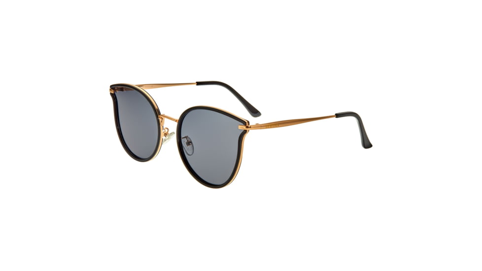 Bertha Moon Polarized Sunglasses - Womens, Gold Frame, Black Lens, Gold/Black, One Size, BRSBR056C1