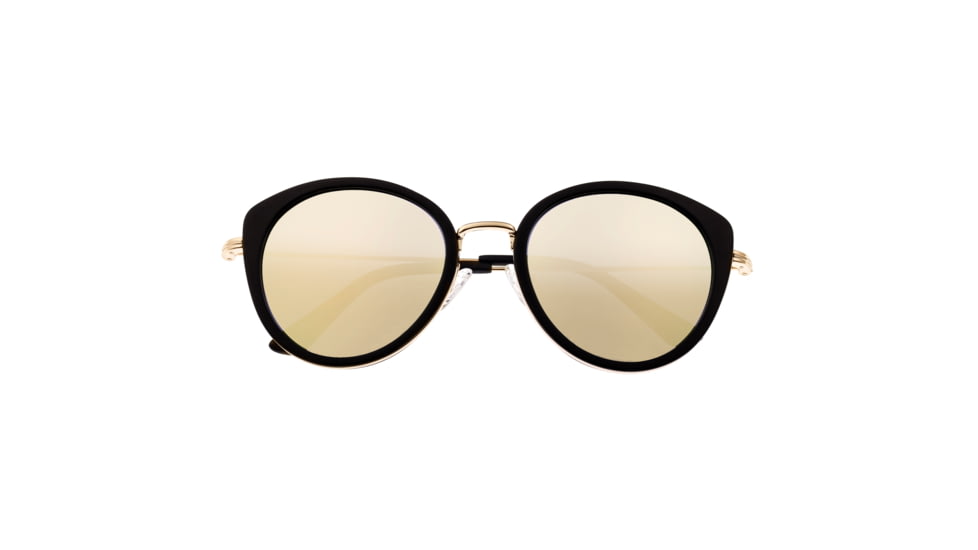 Bertha Reese Sunglasses - Womens, Black Frame, Gold/Green Polarized Lens, Black/Gold-Green, One Size, BRSBR044GD
