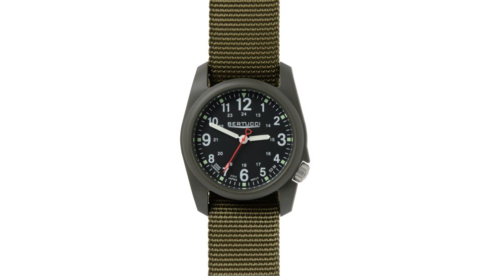Bertucci Watches Dx3 Field Watch with Black dial /olive Case, 40mm 11026