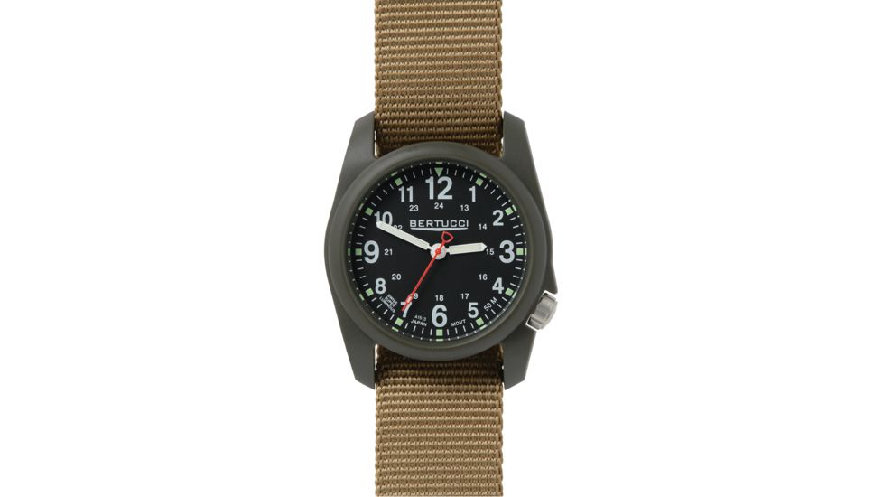 Bertucci Watches Dx3 Field Watch with Black dial/olive drab, 40mm 11027