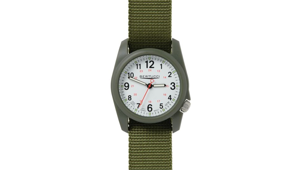 Bertucci Watches Dx3 Field Watch with White dial/olive Case, 40mm 11019