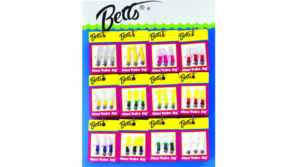 Betts 3 Pack Mini Tube Jig, 72 Assorted Display, 1/32oz, 54-3-D