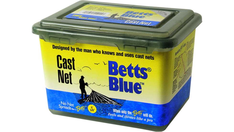 Betts Blue Mono Cast Net 4' 1/2" Mesh 1.2Lb Lead per Ft, Boxed, 15B-4