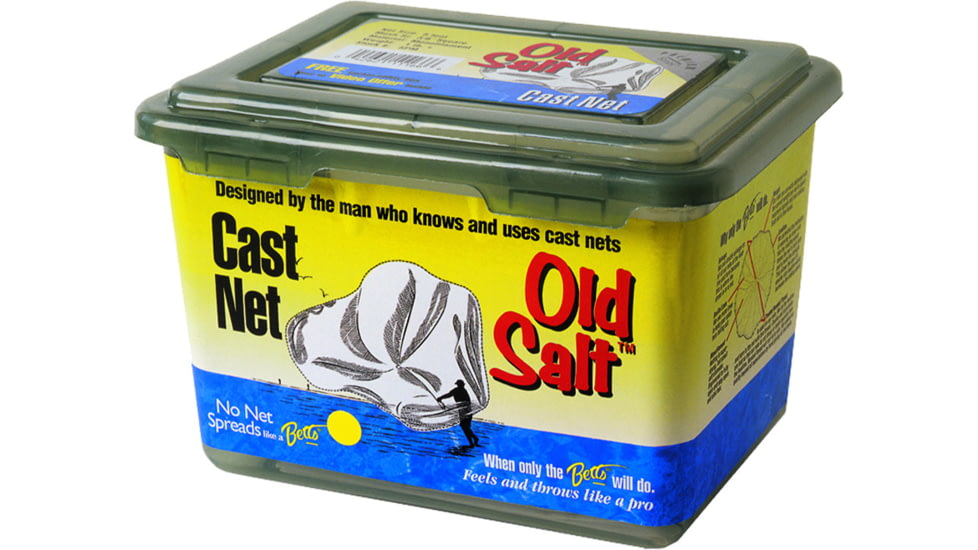 Betts Old Salt Mono Cast Net 4' 3/8" Mesh 1Lb Lead per Ft, Boxed, 4PM