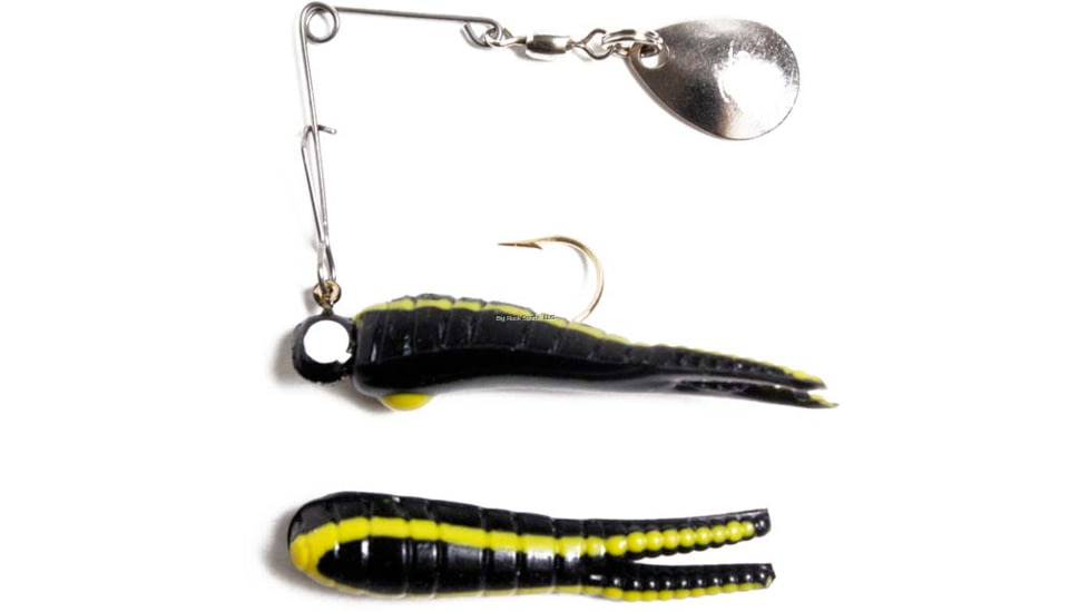 Betts Spin 1/16 Split Tail, Value Pack, Black/Yellow Stripe, Nickel Blade, 922ST-24N