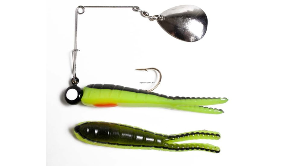 Betts Spin 1/4 Split Tail, Value Pack, Black/Chartreuse/Orange/Nickel Blade, 925ST-29N