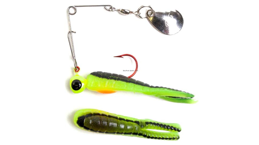 Betts Spin Bleeder Series Biting Frenzy Fishing Jig, Black Stripe/Chartreuse/Orange/Chartreuse, 1 1/2in, 1/16oz, 022RST-29CN