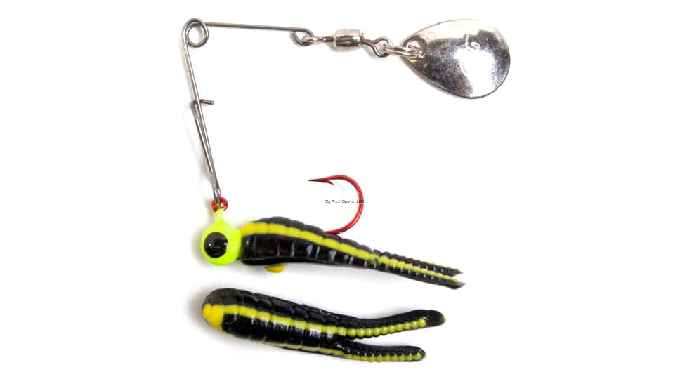 Betts Spin Bleeder Series Biting Frenzy Fishing Jig, Black/Yellow Stripes/Chartreuse With Black Eye, 1in, 1/32oz, 021RST-24CN