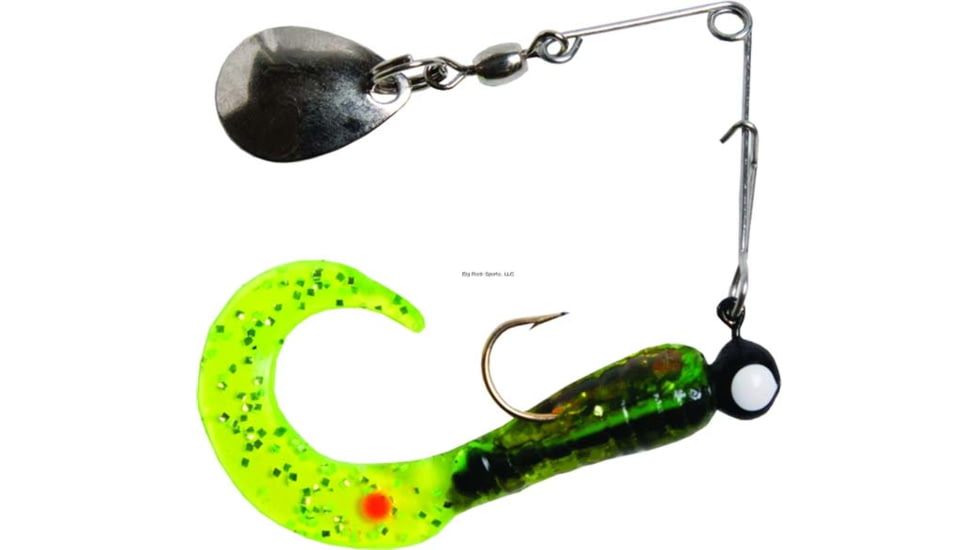 Betts Spin Curl Tail Lure, Chartreuse Crawfish Glitter, 1/16oz, 2in, 022CT-39N