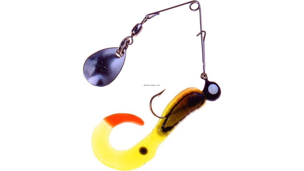 Betts Spin Curl Tail Lure, Chartreuse/Red Dot/Red Tail, 1/16oz, 2in, 022CT-11N