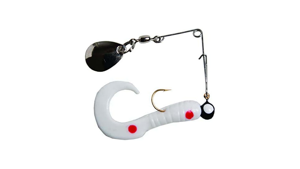 Betts Spin Curl Tail Lure, White/Red Dot, 1/8oz, 3in, 023CT-35N
