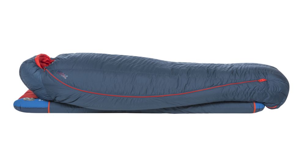Big Agnes Anvil Horn 0 Sleeping Bag 650 DownTek - Men's, Long, Right, Blue/Red, BAH0LR19