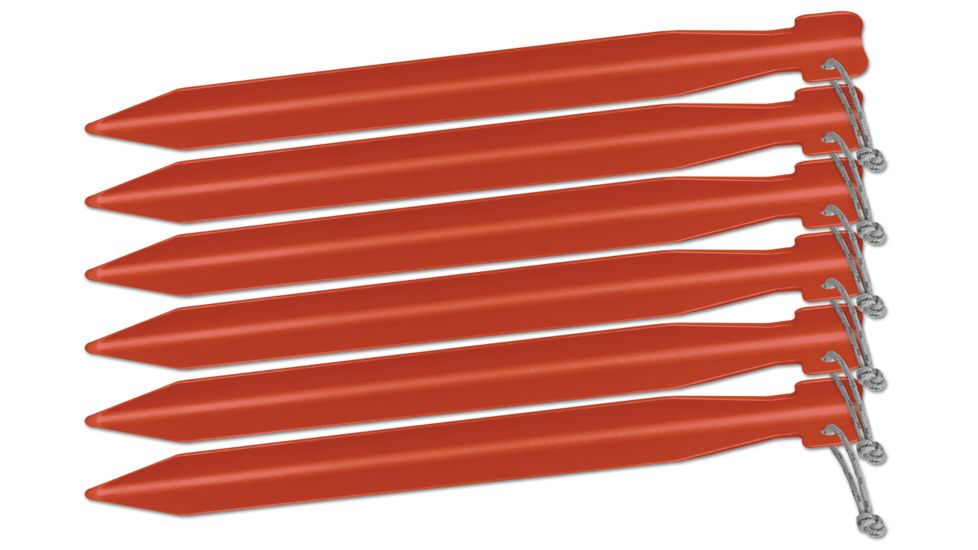 Big Agnes 8in Tent Stakes - 6 Pack, Red, 8in, ASTAKEPK819