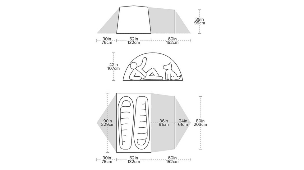 Big Agnes Blacktail 2 Hotel Bikepack Tent, Gray, 2 Person, TBTHBP221