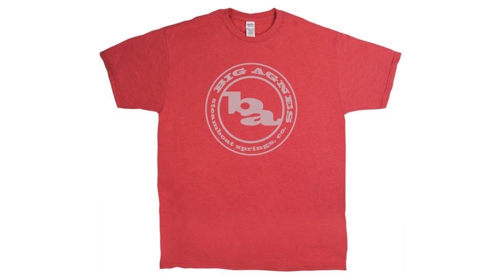 Big Agnes Classic Logo T-shirt - Mens, Red Heather, Small, ATBALOGOMS19