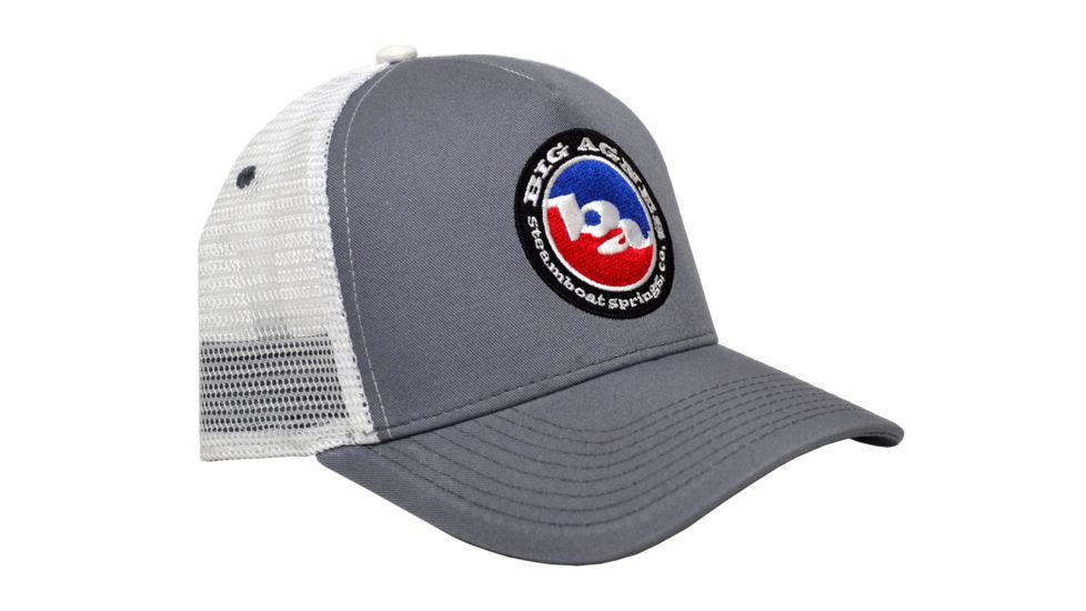 Big Agnes Classic Logo Trucker Hat, Steel/White, AHTRUCKCLSW18
