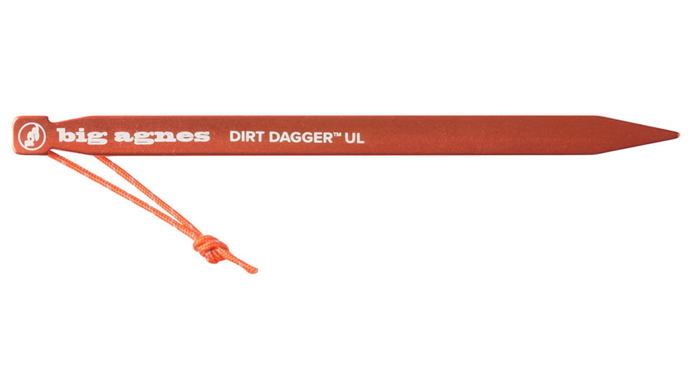 Big Agnes Dirt Dagger UL 6in Tent Stakes, Pack of 6, Orange, ADDPK621