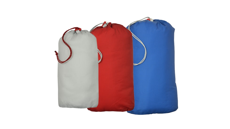 Big Agnes Essentials Stuff Sacks 2L/3L/5L, Light Gray/Red/Blue, AESS18