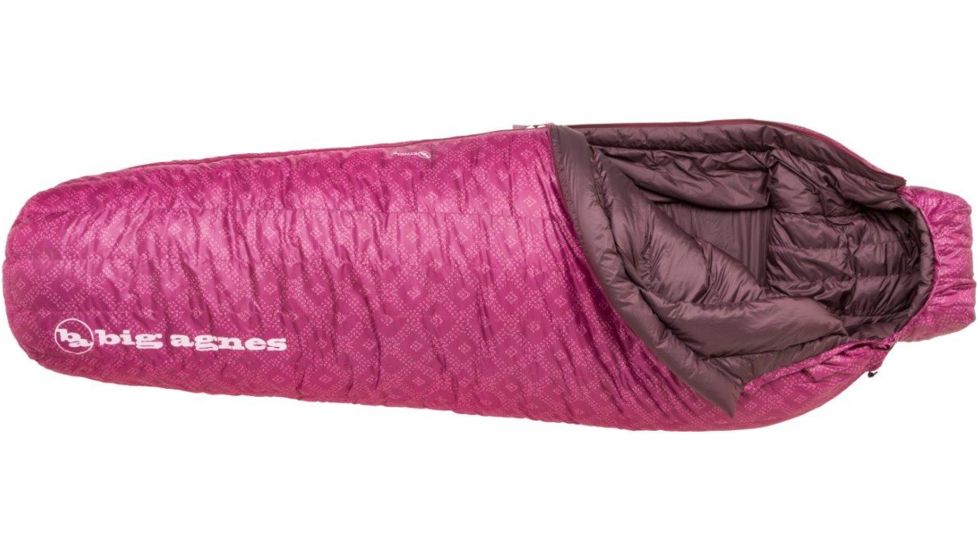 Big Agnes Ethel 0 Women's Sleeping Bag 650 DownTek-Raspberry Shibori Print-Petite-Women's-Left