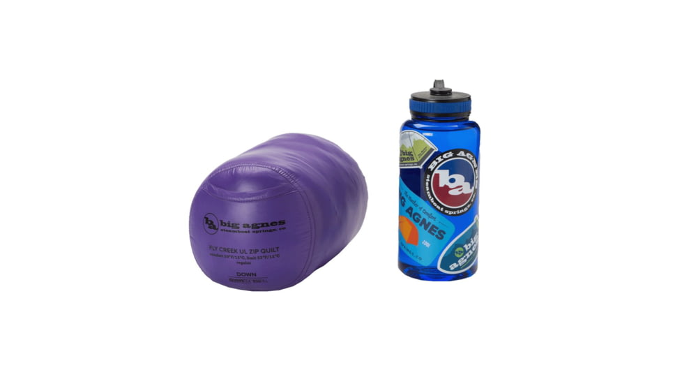 Big Agnes Fly Creek UL Zip Quilt 50 Sleeping Bag, Asphalt/Royal Purple, Regular, BFCULZQR5025