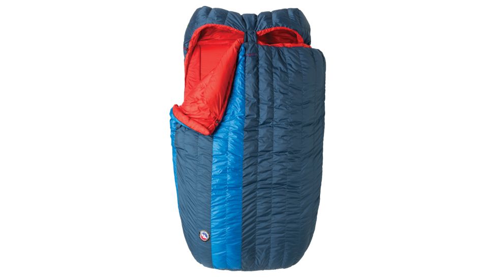 Big Agnes King Solomon 15 Double Sleeping Bag 650 DownTek, Blue/Red, 40in Double Wide, BDWKS19