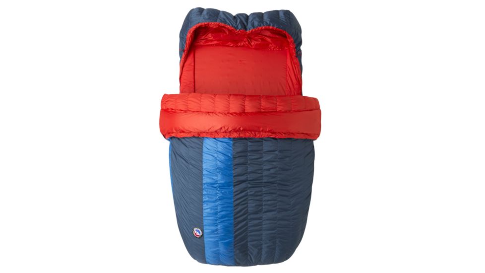 Big Agnes King Solomon 15 Double Sleeping Bag 650 DownTek, Blue/Red, 40in Double Wide, BDWKS19