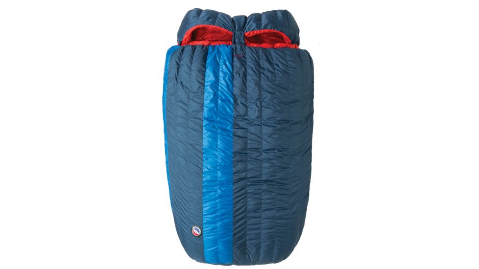 Big Agnes King Solomon 15 Double Sleeping Bag 650 DownTek, Blue/Red, 40in Double Wide, BDWKS19
