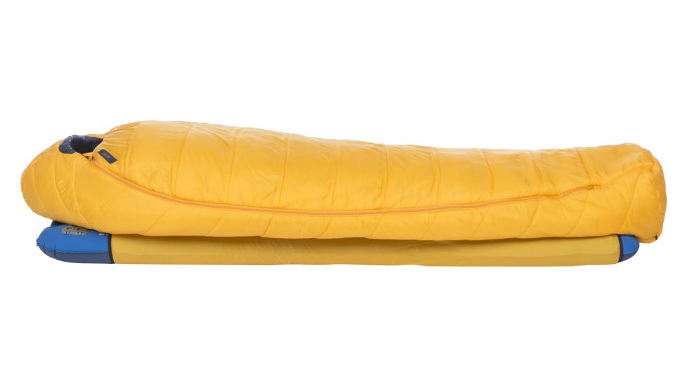 Big Agnes Lost Dog 0 Sleeping Bag FireLine Eco, Left Zip - Mens, Yellow/Navy, Long, BLD0LL19