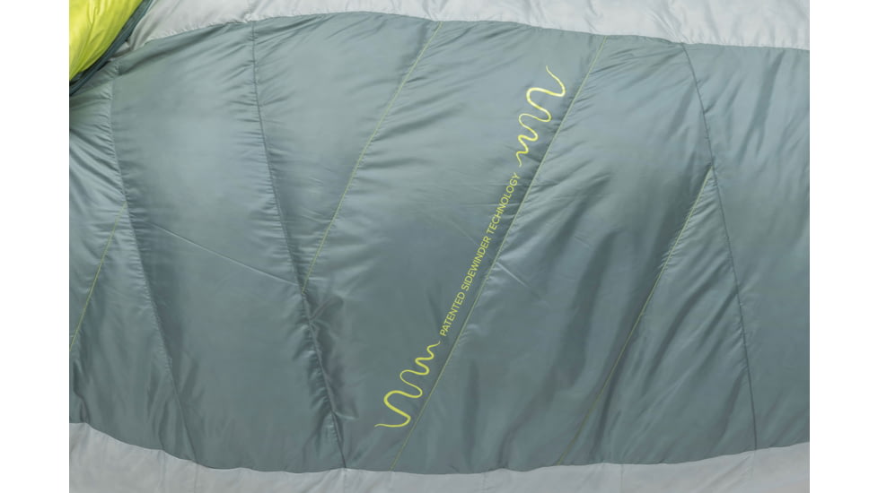 Big Agnes Sidewinder 20 650 RDS DownTek Sleeping Bag, Chinois Green/Mercury/Evening Primrose, Regular, BSW20R26
