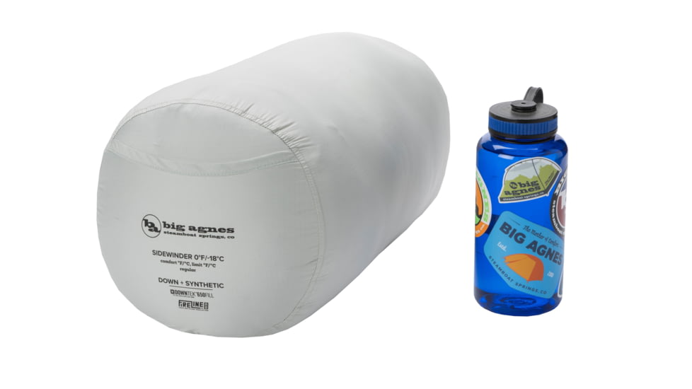 Big Agnes Sidewinder 20 650 RDS DownTek Sleeping Bag, Chinois Green/Mercury/Evening Primrose, Regular, BSW20R26